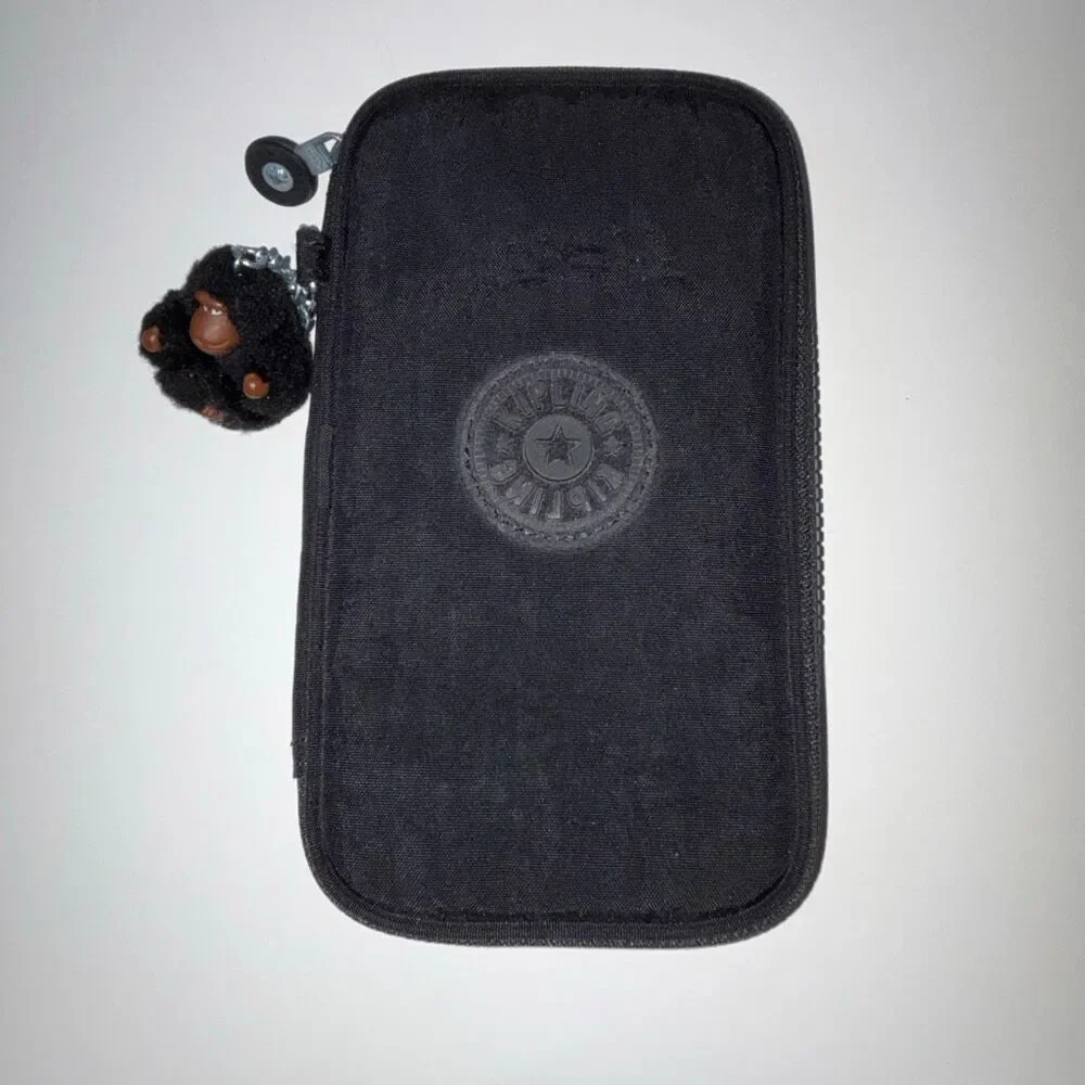 NEW Kipling Make Up/Cosmetic brush holder case +monkey pencil black nylon travel - Picture 1 of 6